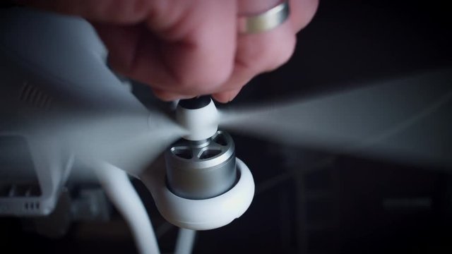 4k New Technology, Close-up of Drone Propellers