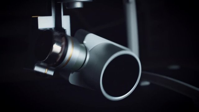 4k New Technology, Close-up of Drone Camera Moving