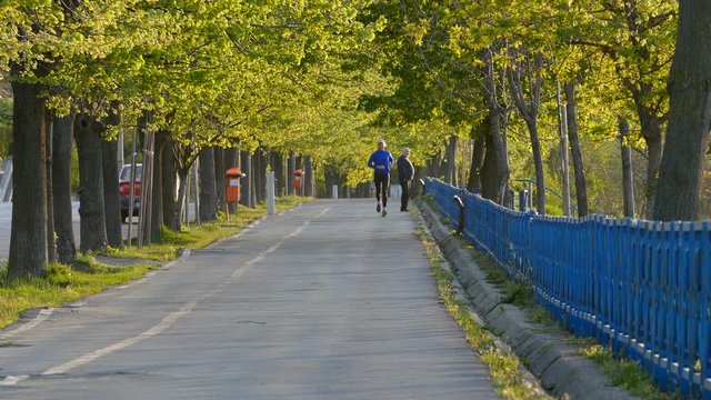 Man Jogging In The Morning At Sunrise