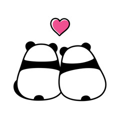 Cute panda couple in love © sudowoodo