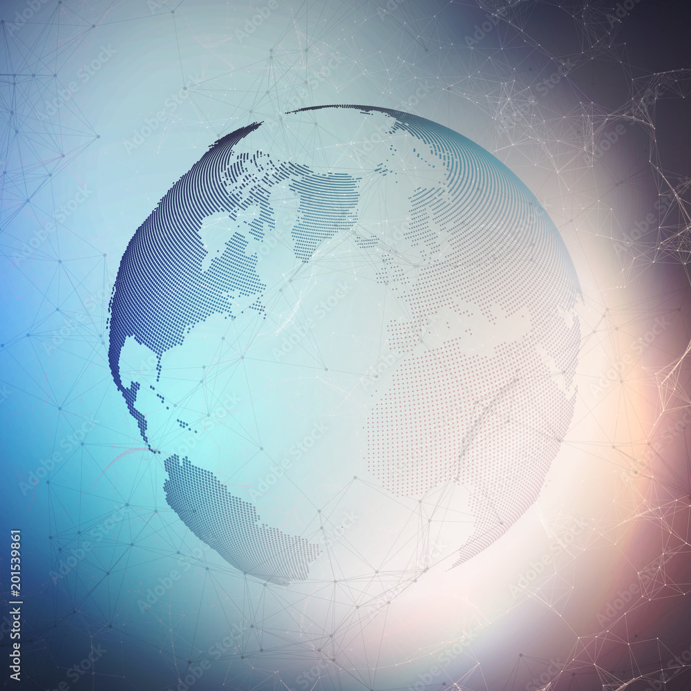 Poster abstract futuristic network shapes. high tech background, connecting lines and dots, polygonal linea
