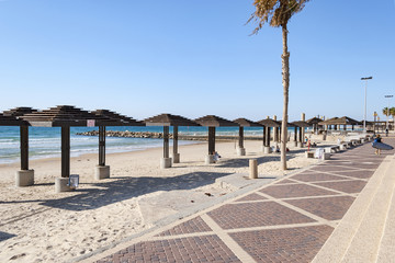 the promenade at The Carmel Beach in Haifa in Israel