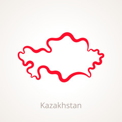 Kazakhstan - Outline Map