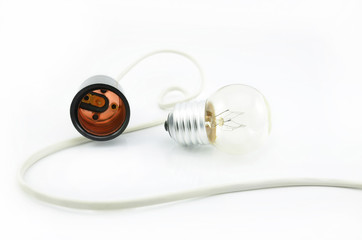 Light bulb isolated on white Background