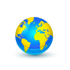 Bright earth globe on white background