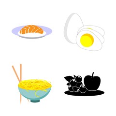 icons about Food with sushi roll, seafood, egg, cuisine and avocado