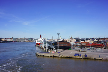 Fototapeta na wymiar Berth in the port of Helsinki