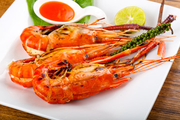 Grilled waterprawn
