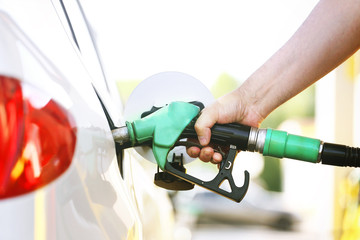 Refueling car at the refuel station