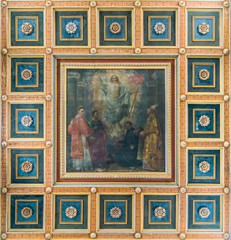 Apotheosis of Saint Lawrence by Mometto Grutter, in the Basilica of Saint Lawrence in Lucina in Rome, Italy.