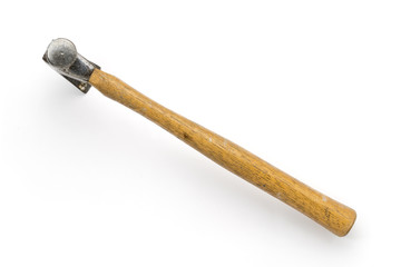 old claw hammer, isolated on white