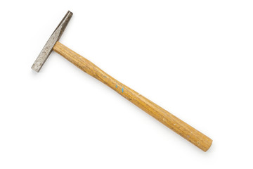 Small, old hammer, isolated on white