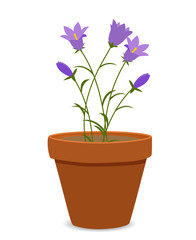 Fototapeta na wymiar Spring Bluebell Flowers Background Vector Illustration
