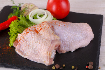 Raw chicken thighs