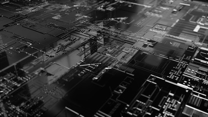 Fototapeta premium Digital binary data and electronic circuit board. Cyber security concept abstract background. 