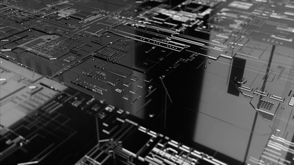 Digital binary data and electronic circuit board. Cyber security concept abstract background. 