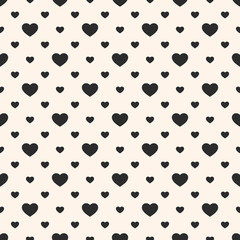 Fototapeta premium Vector hearts seamless pattern. Valentines day background. Love romantic theme