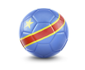 High qualitiy soccer ball with the flag of Democratic Republic of the Congo rendering.(series)