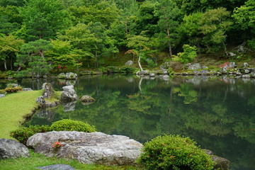 Obraz premium 嵐山＿天龍寺の庭園
