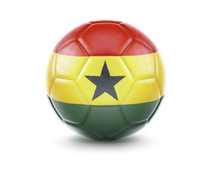 Obraz premium High qualitiy soccer ball with the flag of Ghana rendering.(series)