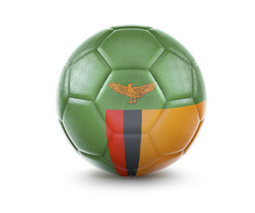 High qualitiy soccer ball with the flag of Zambia rendering.(series)