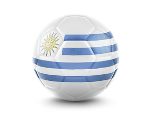 High qualitiy soccer ball with the flag of Uruguay rendering.(series)