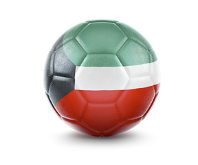 High qualitiy soccer ball with the flag of Kuwait rendering.(series)