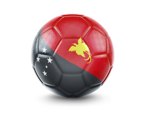 Fototapeta premium High qualitiy soccer ball with the flag of Papua New Guinea rendering.(series)