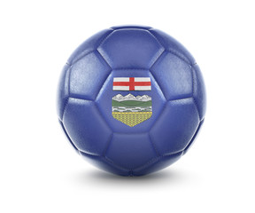 Obraz premium High qualitiy soccer ball with the flag of Alberta rendering.(series)