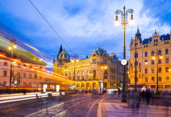 Fototapeta na wymiar Republic Square in Prague's Old Town, Czech Republic