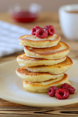 Breakfast of fritters on a plate