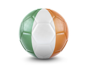 High qualitiy soccer ball with the flag of Ireland rendering.(series)