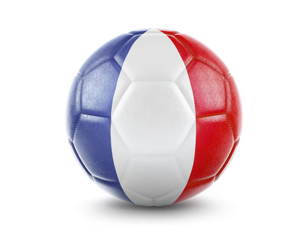 High qualitiy soccer ball with the flag of France rendering.(series)