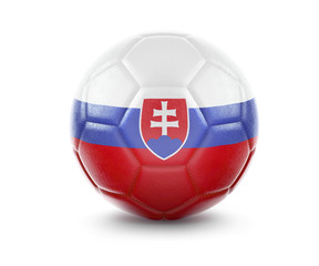 High qualitiy soccer ball with the flag of Slovakia rendering.(series)