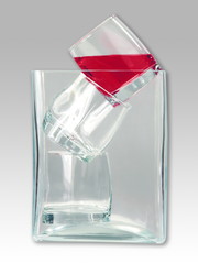 Abstract composition of glasses 