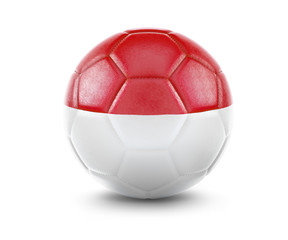 High qualitiy soccer ball with the flag of Indonesia rendering.(series)