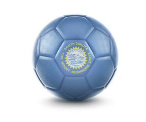 Fototapeta premium High qualitiy soccer ball with the flag of South Dakota rendering.(series)