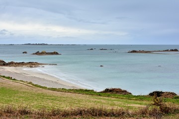 Paysage de bord de mer en Bretagne près de Pleubian