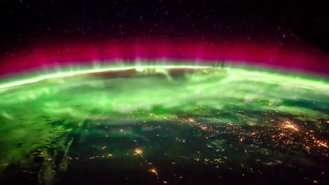 Planet Earth seen from the International Space Station with Aurora Borealis over the earth, with time Lapse 4K. Images courtesy of NASA Johnson Space Center