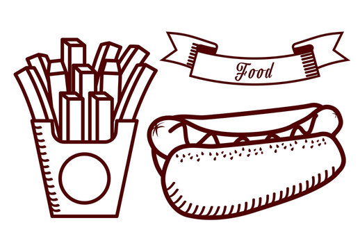 Outlined Fast Food Icons