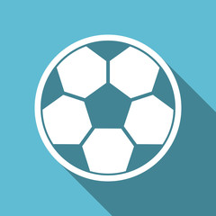 Obraz premium Football symbol flat design vector blue internet icon