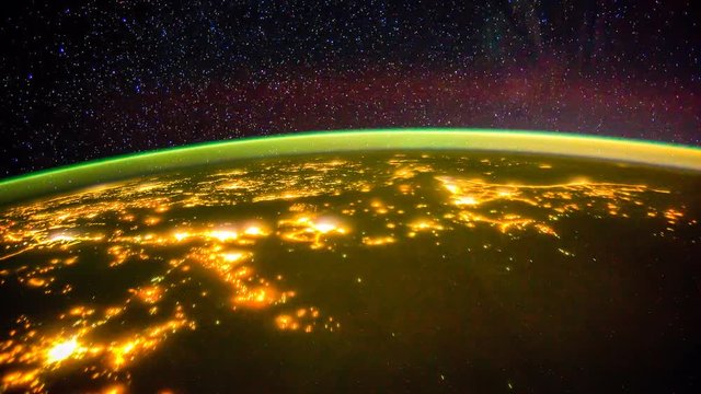 Planet Earth seen from the International Space Station with Aurora Borealis over the earth, Time Lapse 4K. Images courtesy of NASA Johnson Space Center