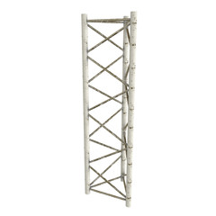 Metal truss girder element. 3d render isolated on white