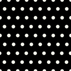 Seamless vector pattern with geometric white dot pattern with a black background