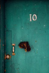 number ten on old motel door