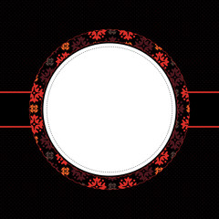 Card frame design on tiny polka dots