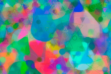 Random circle, square. Rectangle, creative, paper & oval.