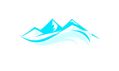 Volcanoe and wave logo