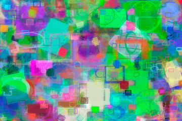 Random square & rectangle shape, digital generative art for web page. Backdrop, pattern, canvas & messy.