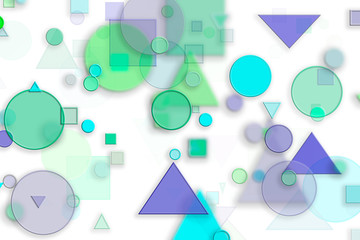 Abstract embossed & random circle, square & rectangle shape. Brushed, round, illustration & details.